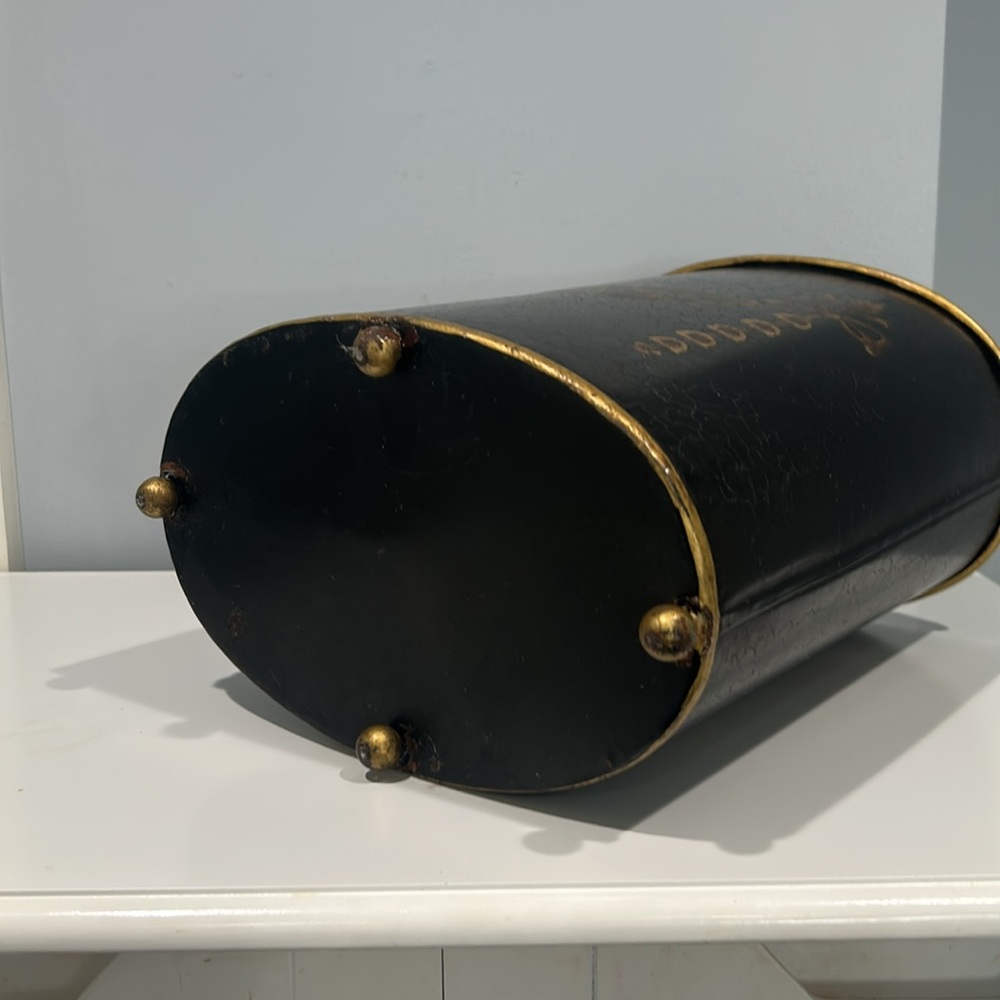 Chelsea House black lacquered waste paper can - Picture 4 of 5